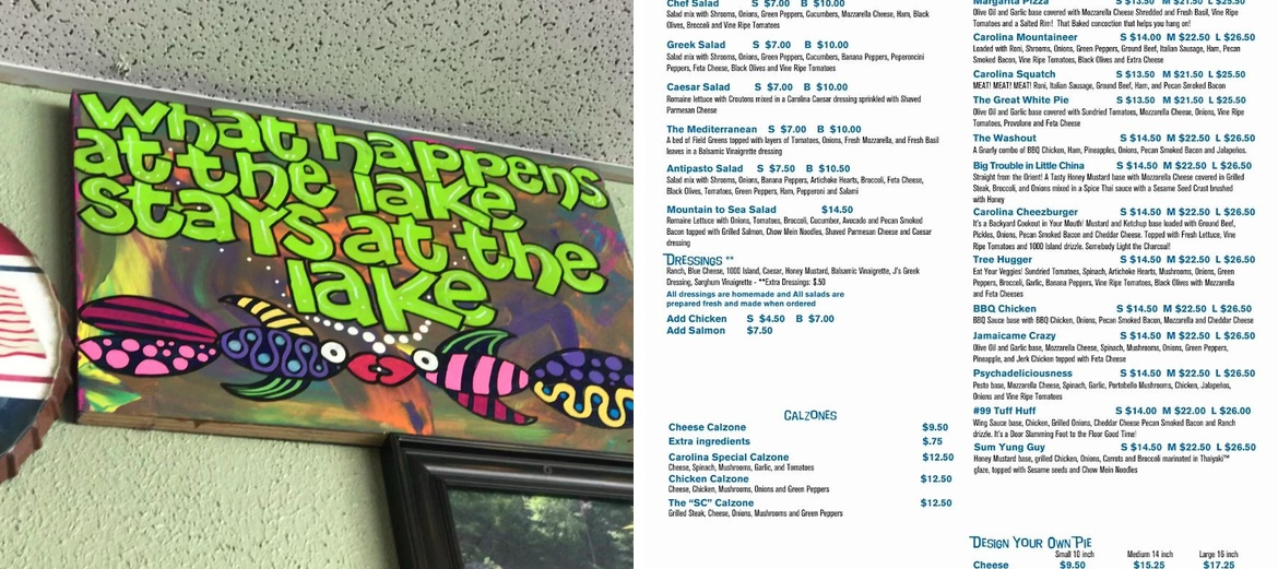 Carolina Pizza Company Menu