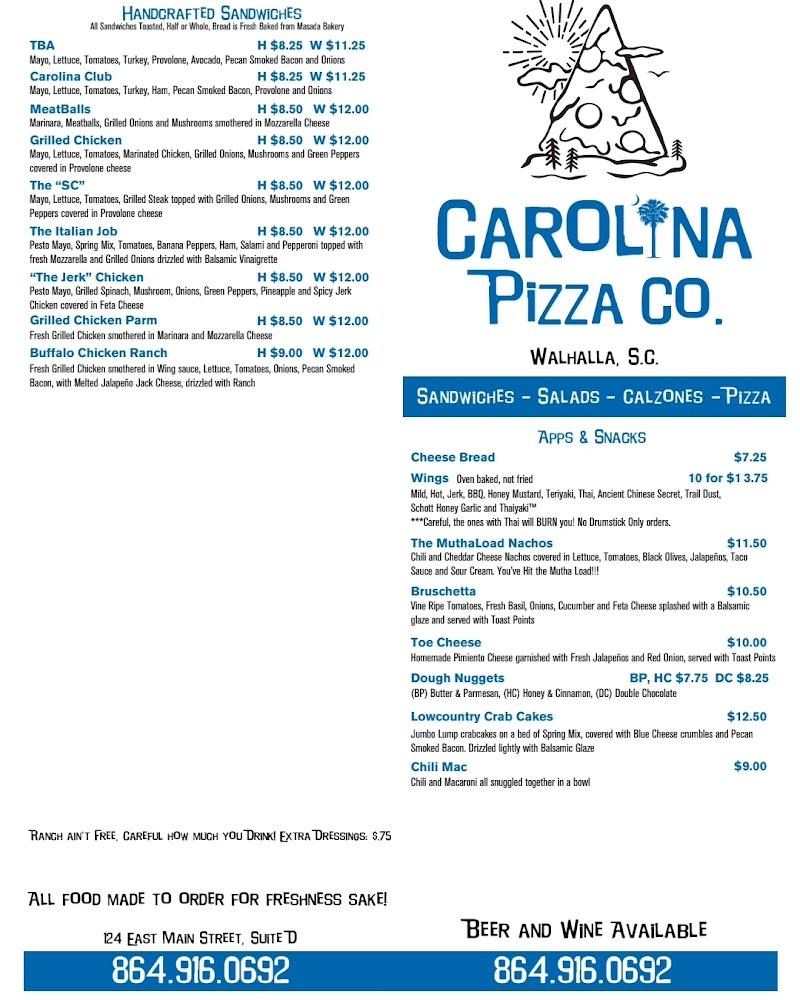 Carolina Pizza Company Menu image 2
